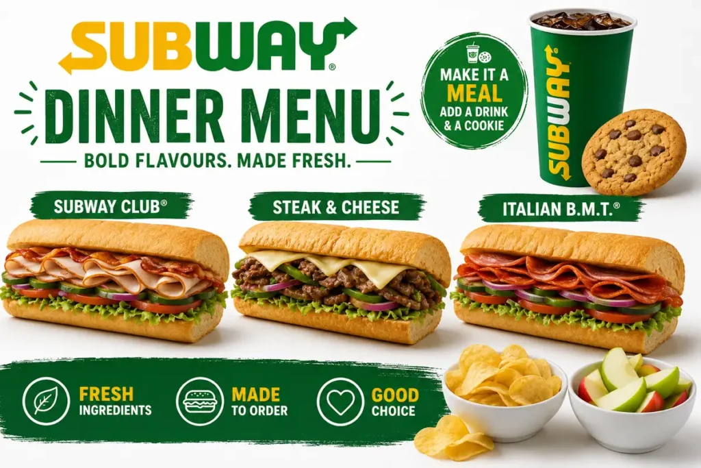 Subway Dinner Menu UK