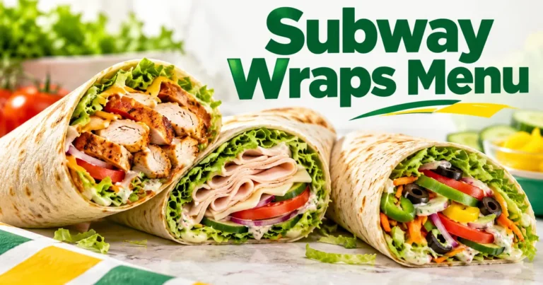 Subway Wraps Menu